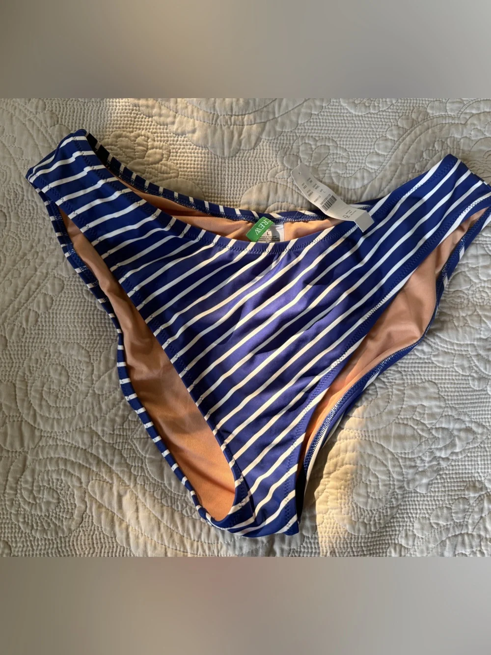 NWT J.Crew ’90s High-Leg Stripe Bikini Bottoms L MSRP $59.50
